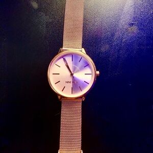 Rose Gold Nine West Metallic Mesh Women’s Watch
